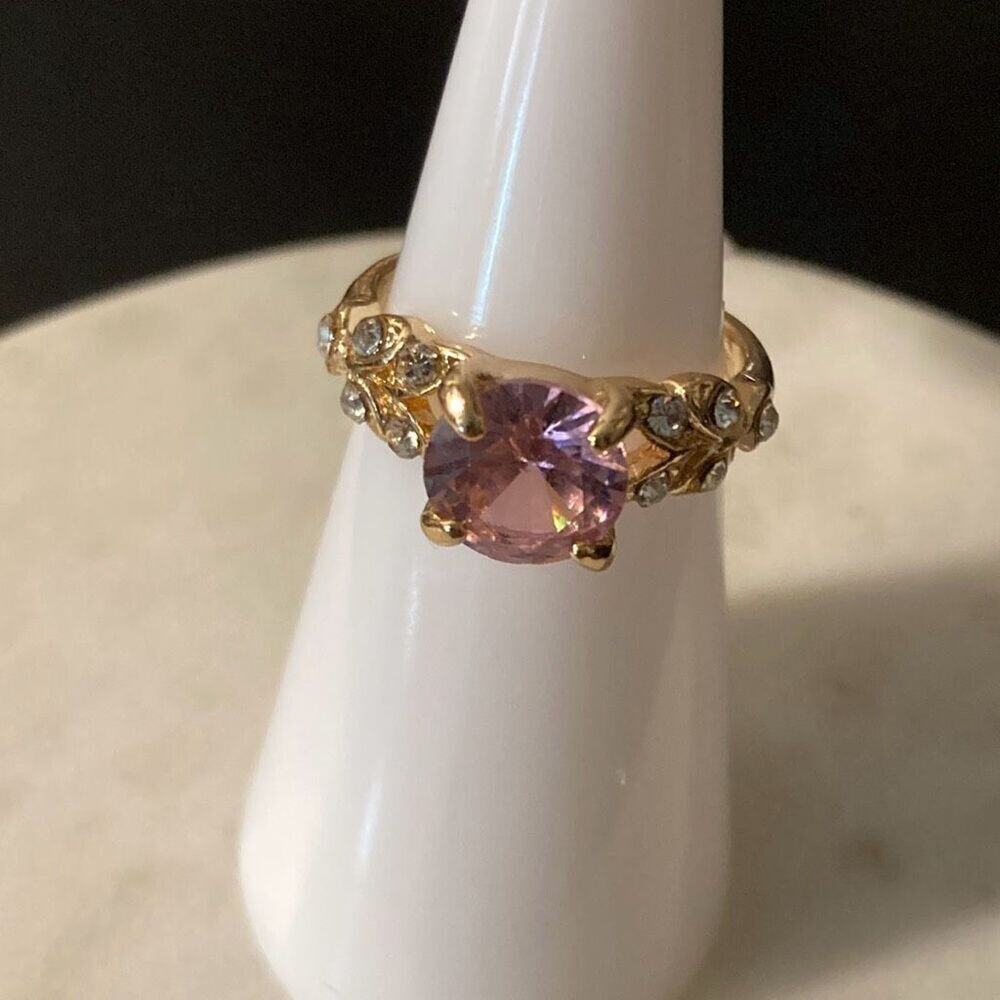 New fashion ring gold tone cz 5.5